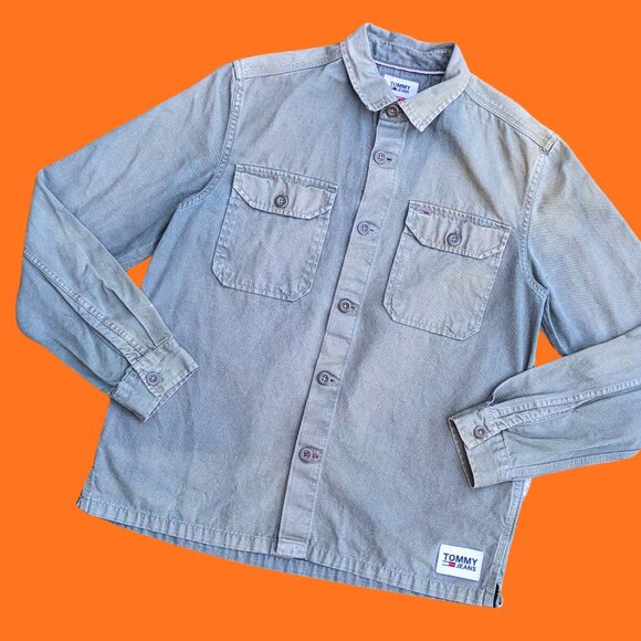 SOLD Handmade, Upcycled Land Before Time Tommy Jeans Green Denim Jacket Size M - Picture 2 of 4